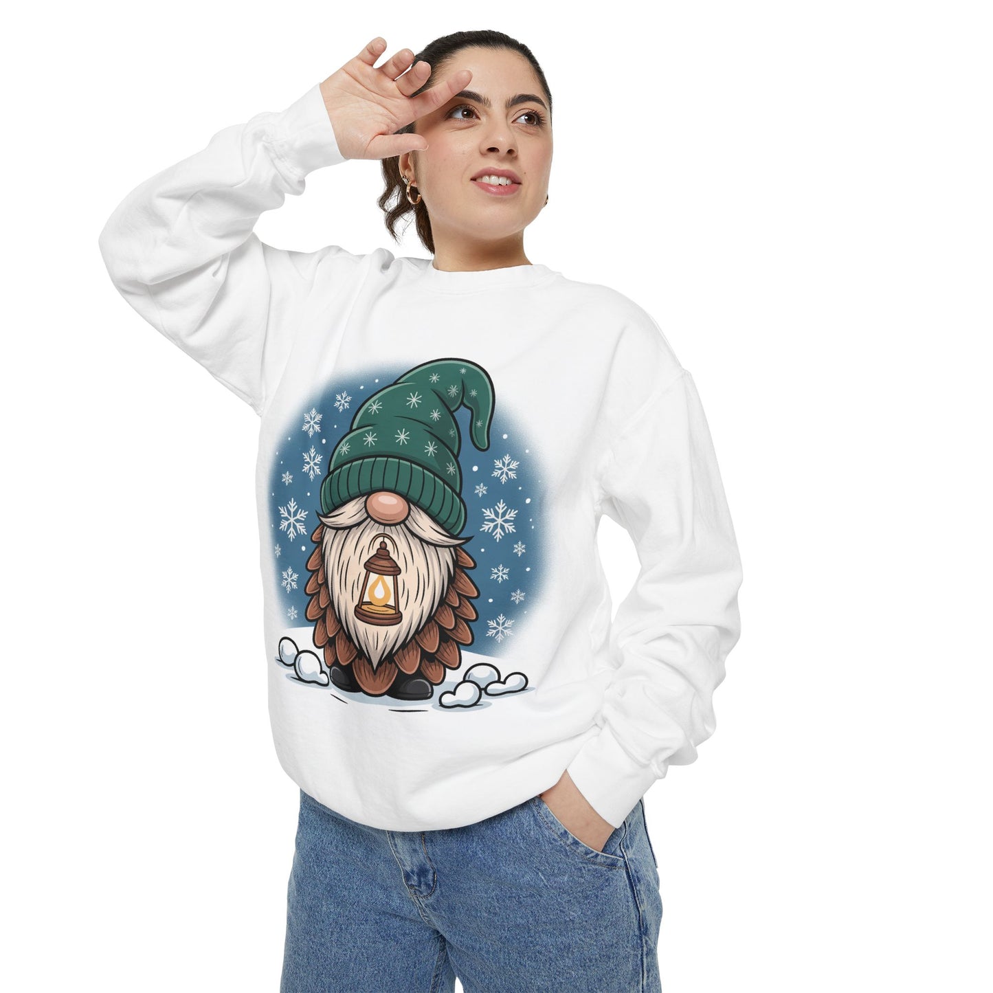Gnome Sweatshirt - Cozy Unisex Garment-Dyed Sweatshirt