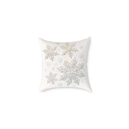 Square Canvas Pillow - Snowy Winter Wonderland Design