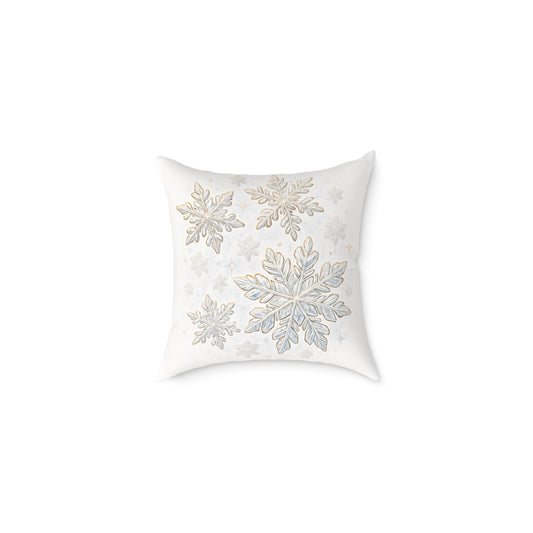 Square Canvas Pillow - Snowy Winter Wonderland Design