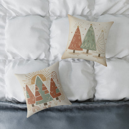 Christmas Square Poly Canvas Pillow Cover