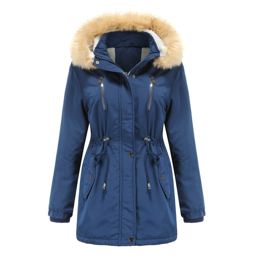 Women's Winter Coat with Detachable Hood – Warm Fleece-Lined Jacket