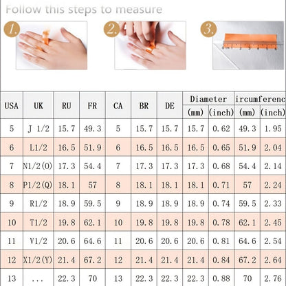Boho Ladies Elegant Zircon Finger Ring For Women Birthday Party