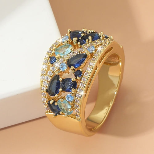 Boho Ladies Elegant Zircon Finger Ring For Women Birthday Party