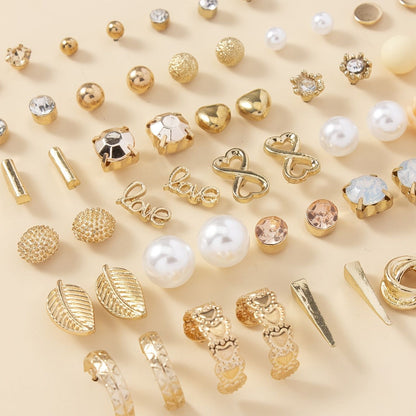 30Pairs/Set Golden Earrings Decorative Jewelry Hoop Earrings Delicate