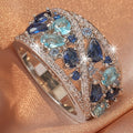 Boho Ladies Elegant Zircon Finger Ring For Women Birthday Party