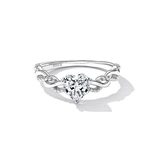 925 Sterling Silver Romantic Love Ring for Women Fine Jewelry Shining