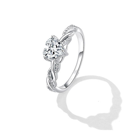 925 Sterling Silver Romantic Love Ring for Women Fine Jewelry Shining
