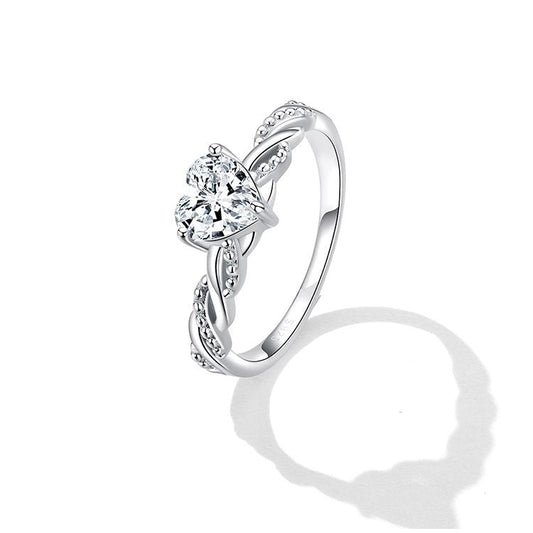 925 Sterling Silver Romantic Love Ring for Women Fine Jewelry Shining
